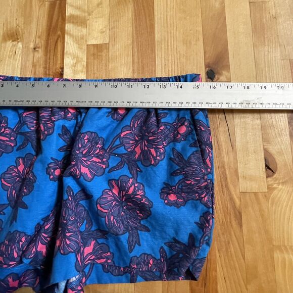 J Crew Shorts Hawaiian Tropical Floral Linen Blend Elastic Waist Sz 6 EUC - Picture 7 of 11